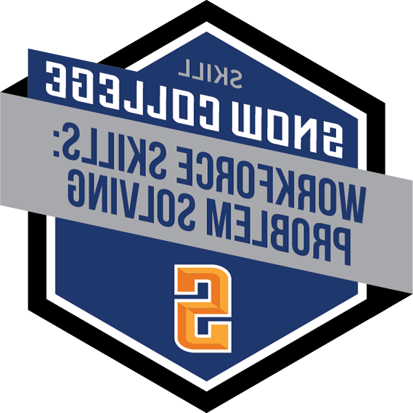 Hexagonal "badge" with Snow College logo and the words Problem Solving